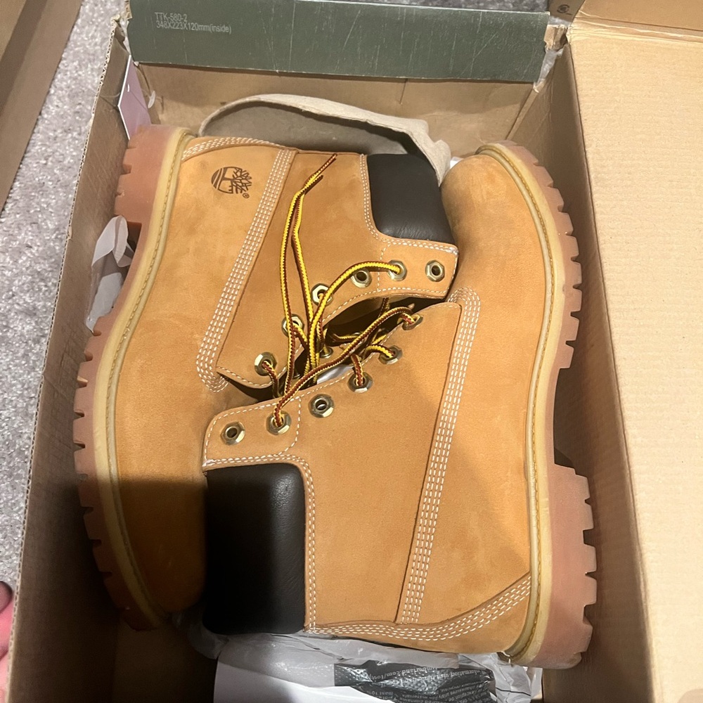 Timberland Wheat Nubuck Boots with Black Accents